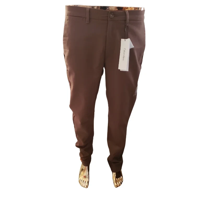 Calvin Klein Men’s Slim Fit Trousers – Chocolate Brown