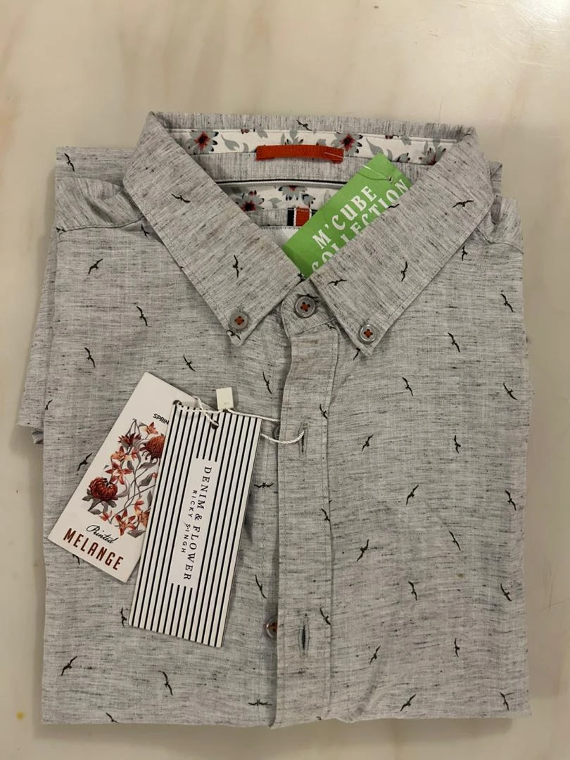 Men’s Printed Melange Casual Shirt – Denim & Flower by Ricky Singh