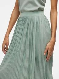 Women's Metallic Pleated Midi Skirt