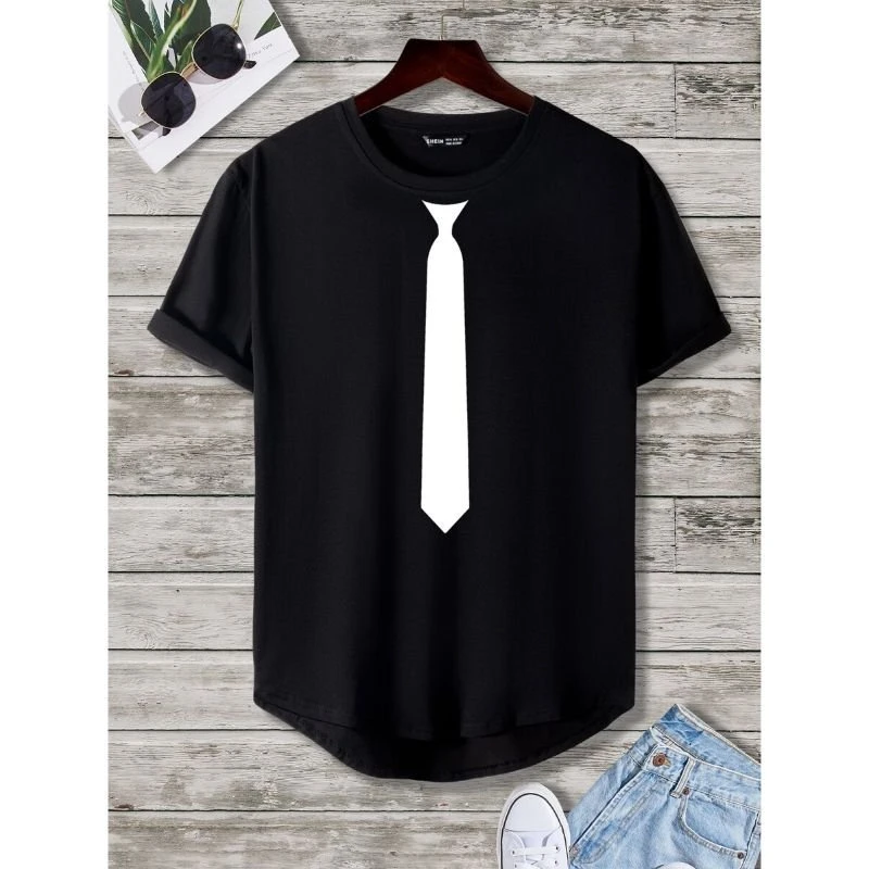 Men's Black Tie T-Shirt