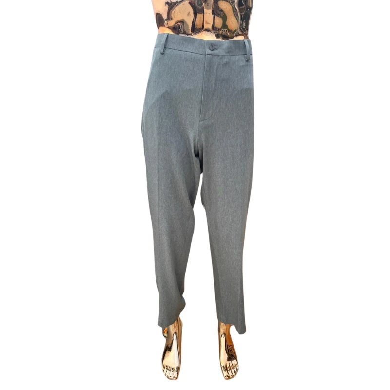 Men's Gray Flat-Front Trousers