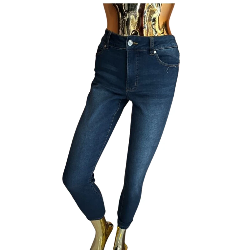 High-Waisted Ankle-Length Skinny Jeans