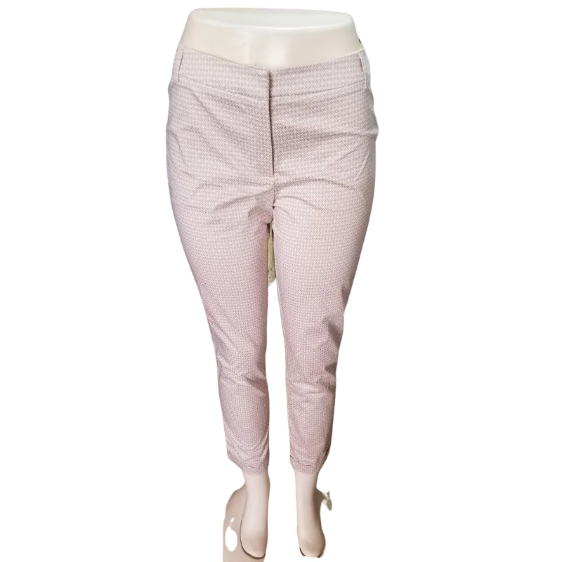 Tan (Light Brown) & White Diamond Checkered Ankle Trousers