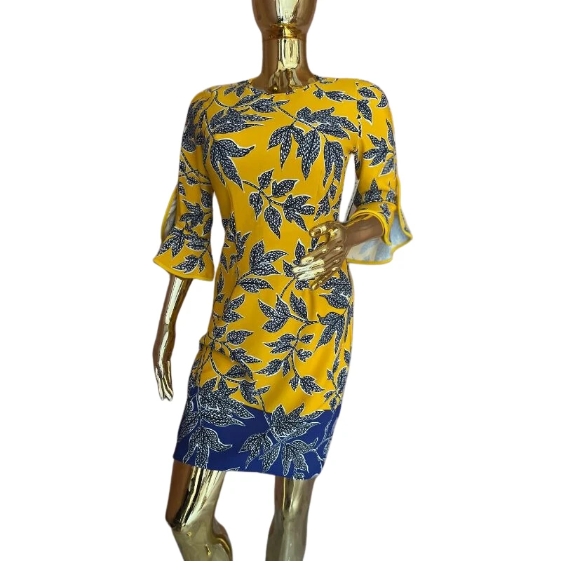Sunshine Floral Contrast Sheath Dress