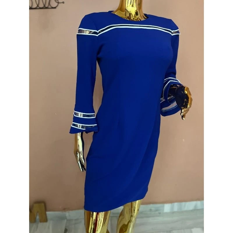 Royal Blue Trim Dress