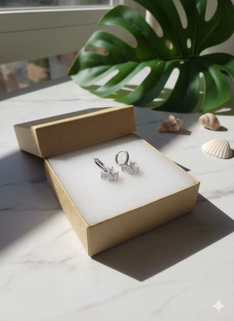 Crystal Blossom Drop Earrings