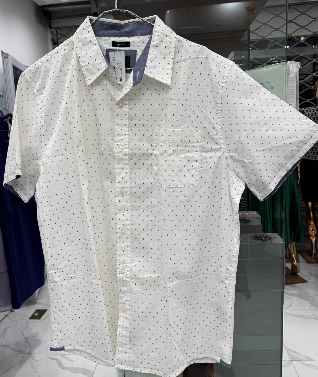 Men’s Short Sleeve White Button-Up Shirt BY LEE