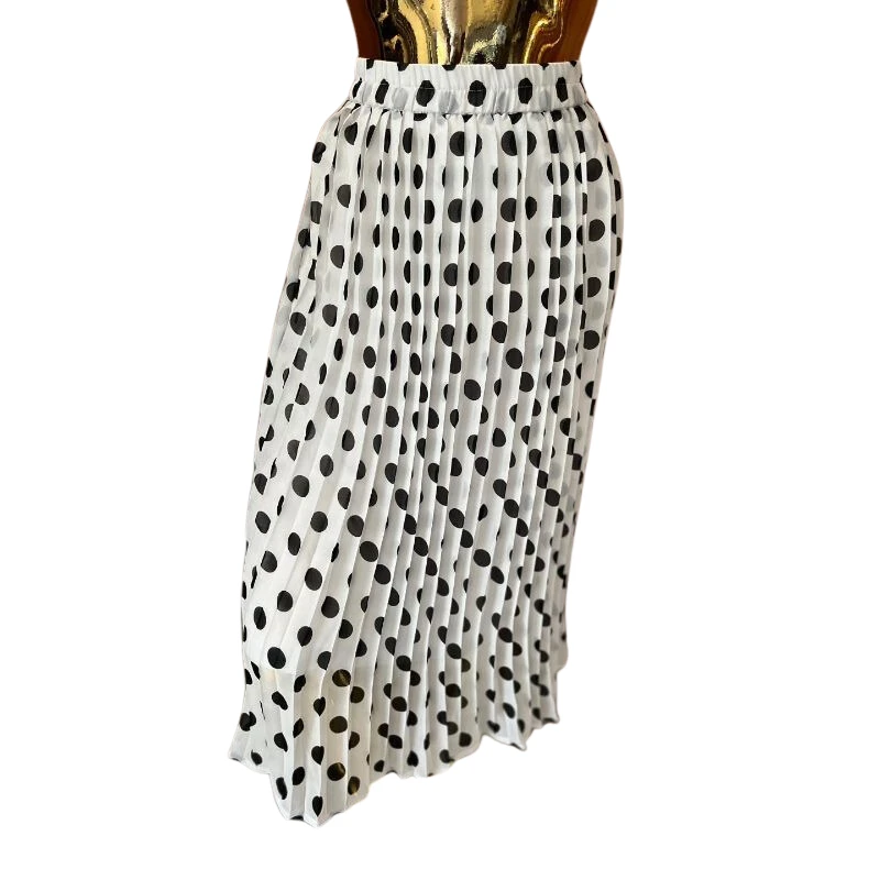 Polka Dot Pleated Midi Skirt